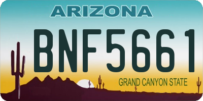 AZ license plate BNF5661