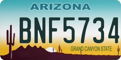 AZ license plate BNF5734
