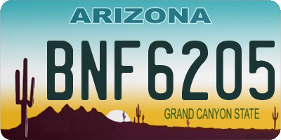 AZ license plate BNF6205