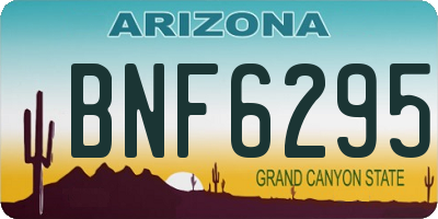 AZ license plate BNF6295