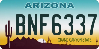 AZ license plate BNF6337