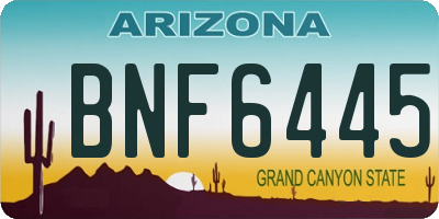 AZ license plate BNF6445