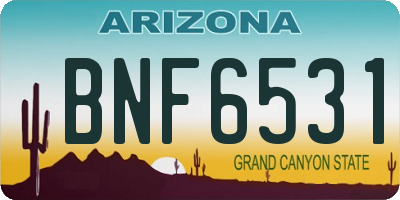 AZ license plate BNF6531