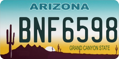 AZ license plate BNF6598