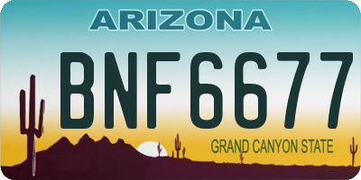 AZ license plate BNF6677