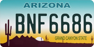 AZ license plate BNF6686