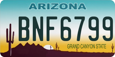 AZ license plate BNF6799