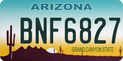AZ license plate BNF6827