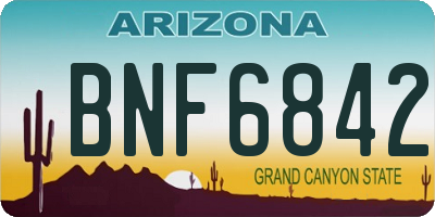 AZ license plate BNF6842