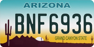 AZ license plate BNF6936