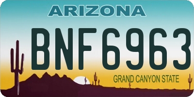 AZ license plate BNF6963
