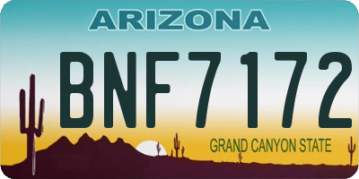AZ license plate BNF7172