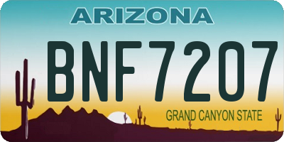 AZ license plate BNF7207