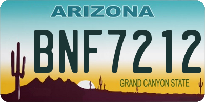 AZ license plate BNF7212