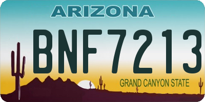 AZ license plate BNF7213