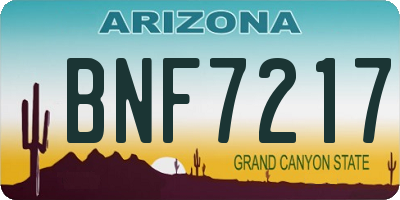 AZ license plate BNF7217