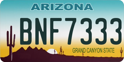 AZ license plate BNF7333