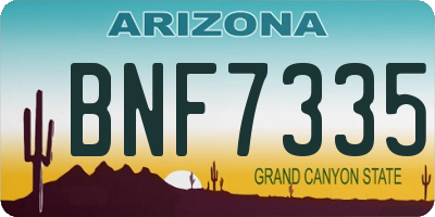 AZ license plate BNF7335