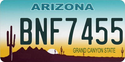 AZ license plate BNF7455