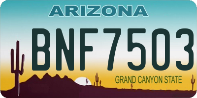 AZ license plate BNF7503