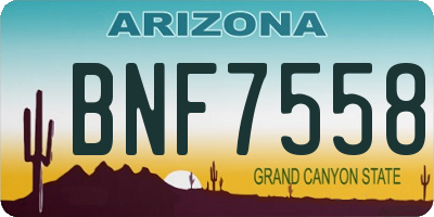 AZ license plate BNF7558