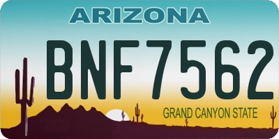 AZ license plate BNF7562
