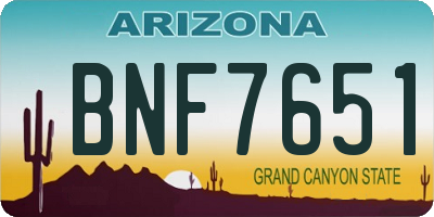 AZ license plate BNF7651