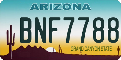 AZ license plate BNF7788