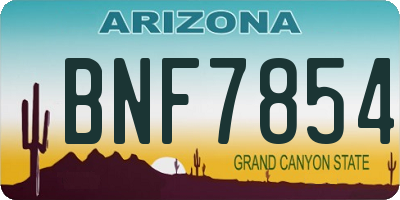 AZ license plate BNF7854