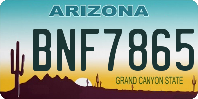 AZ license plate BNF7865