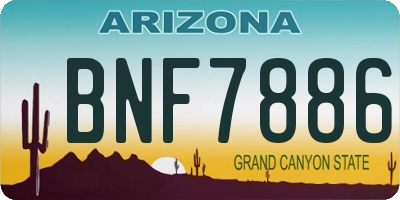AZ license plate BNF7886