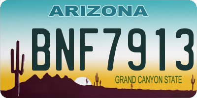 AZ license plate BNF7913