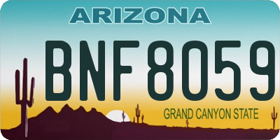 AZ license plate BNF8059