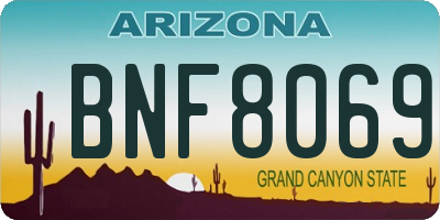 AZ license plate BNF8069