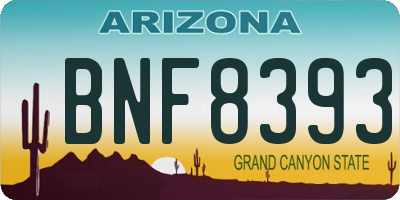 AZ license plate BNF8393