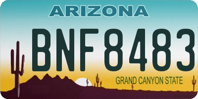 AZ license plate BNF8483