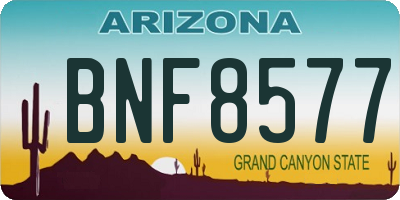 AZ license plate BNF8577