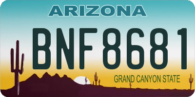 AZ license plate BNF8681