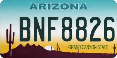 AZ license plate BNF8826
