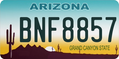 AZ license plate BNF8857