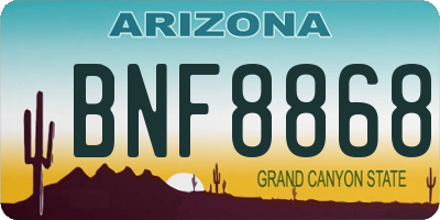 AZ license plate BNF8868