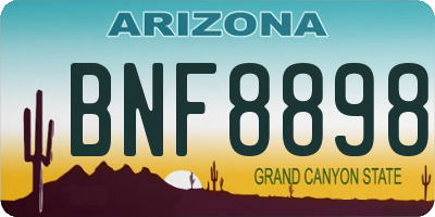 AZ license plate BNF8898