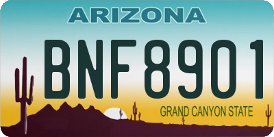 AZ license plate BNF8901