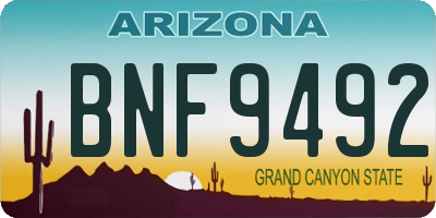 AZ license plate BNF9492
