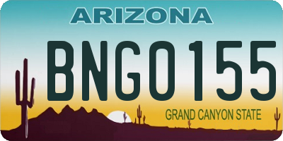 AZ license plate BNG0155