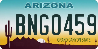 AZ license plate BNG0459