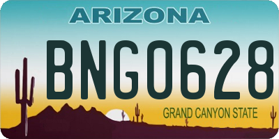 AZ license plate BNG0628