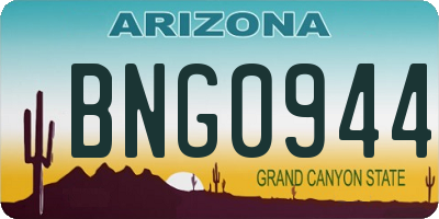 AZ license plate BNG0944