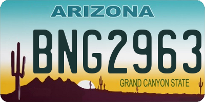 AZ license plate BNG2963