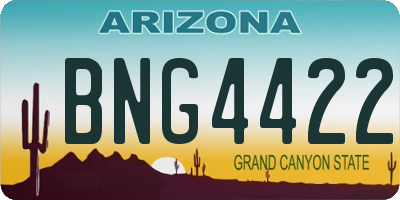 AZ license plate BNG4422